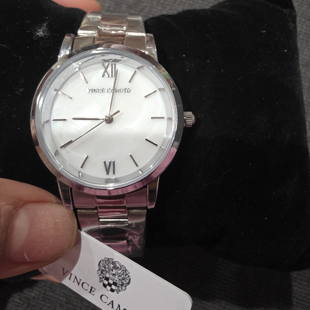 Vince Camuto Silver and White Men's Watch